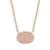 0.21ct 14k Rose Gold Diamond Pave Necklace