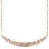 0.42ct 14k Rose Gold Diamond Pave Crescent Necklace
