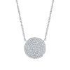 0.37ct 14k White Gold Diamond Pave Circle Necklace