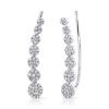 0.25ct 14k White Gold Diamond Earring Crawler Earring