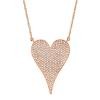 0.83ct 14k Rose Gold Diamond Heart Necklace