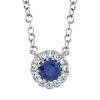 0.04ct Diamond & 0.14ct Blue Sapphire 14k White Gold Diamond Necklace