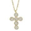 0.25ct 14k Yellow Gold Diamond Cross Necklace