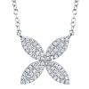 0.20ct 14k White Gold Diamond Flower Necklace