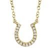 0.06ct 14k Yellow Gold Diamond Horseshoe Necklace
