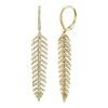 0.60ct 14k Yellow Gold Diamond Feather Earring