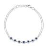 0.21ct Diamond & 0.53ct Blue Sapphire 14k White Gold Diamond Bracelet