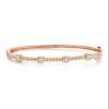 0.52ct 14k Rose Gold Diamond Baguette Bangle
