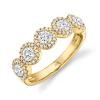1.00ct Round Brilliant Center and 0.25ct Side 14k Yellow Gold Diamond Lady's Band