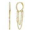 0.18ct 14k Yellow Gold Diamond Baguette Huggie Earring