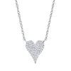 0.11ct 14k White Gold Diamond Pave Heart Necklace