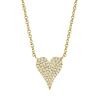 0.11ct 14k Yellow Gold Diamond Pave Heart Necklace