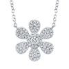 0.24ct 14k White Gold Diamond Flower Necklace