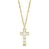 0.17ct 14k Yellow Gold Diamond Baguette Cross Necklace