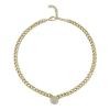 0.49ct 14k Yellow Gold Diamond Pave Chain Necklace