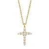 0.17ct 14k Yellow Gold Diamond Cross Necklace
