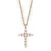 0.17ct 14k Rose Gold Diamond Cross Necklace