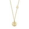 0.06ct 14k Yellow Gold Diamond Anchor Disc Necklace