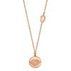 0.05ct 14k Rose Gold Diamond Pave Lips Disc Necklace