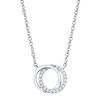 0.07ct 14k White Gold Diamond Circle Necklace