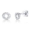 0.09ct 14k White Gold Diamond Circle Earring