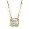 0.22ct 14k Yellow Gold Diamond Baguette Necklace