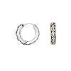 Silver And 18Kt Gold 13Mm Medium Filigree Huggie Style Earrings