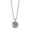 Silver And 18Kt Gold 25Mm Round Dragonfly Bamboo Pendant On 18In Chain