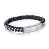 Italgem Steel Leather Bracelet