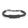 Italgem Steel Leather Bracelet