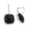EFFY 14K White Gold Diamond Onyx Earrings