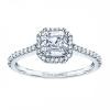 Rm1309-14k White Gold Cushion Cut Halo Diamond Semi Mount Engagement Ring