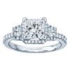 Rm1315-14k White Gold Princess Cut Halo Diamond Semi Mount Engagement Ring
