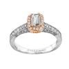 Rm1319e-14k White Gold Emerald Cut Halo Diamond Vintage Semi Mount Engagement Ring