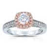 Rm1319r -14k White Gold Round Cut Halo Diamond Vintage Semi Mount Engagement Ring