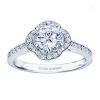 Rm1347-14k White Gold Round Cut Halo Diamond Semi Mount Engagement Ring