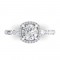 14K White Gold Semi Mount Cushion Halo Engagement Ring