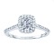 Rm1301p-14k White Gold Princess Cut Halo Diamond Semi Mount Engagement Ring