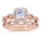 BMTR-Rm1390r_set -14K Rose Gold Round Cut Halo Diamond Infinity Semi Mount Engagement Ring