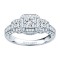 Rm1113-14k White Gold Princess Cut Diamond Vintage Style Semi Mount Engagement Ring