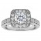 Round Diamond Halo Vintage Semi Mount Engagement Ring