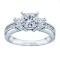 Rm1193 -14k White Gold Classic Semi Mount Engagement Ring