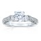 Rm1446 -14k White Gold Round Cut Diamond Vintage Semi Mount Engagement Ring