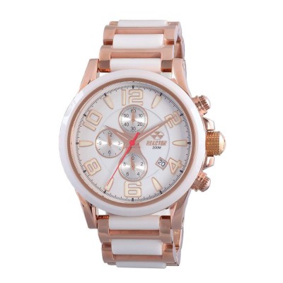 OXIDE Rose Gold plated Stainless Dial White Rose Gold plated Stainless Bracelet w/ White Ceramic