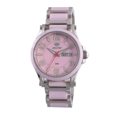 CRYSTAL Stainless Dial Pink Stainless Bracelet w/ Pink Ceramic