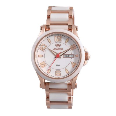 CRYSTAL Rose Gold plated Stainless Dial White Rose Gold plated Stainless Bracelet w/ White Ceramic