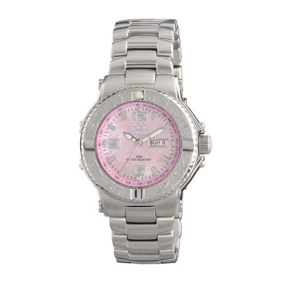 CRITICAL MASS Stainless Dial Pink Mother of Pearl Stainless Bracelet