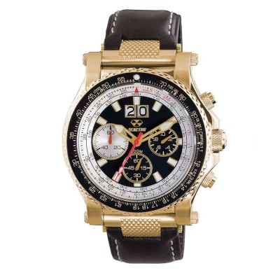 VALKYRIE Gold-plated stainless Dial Black Black Leather
