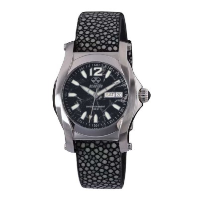CURIE Stainless Dial Black Stone Black stingray strap