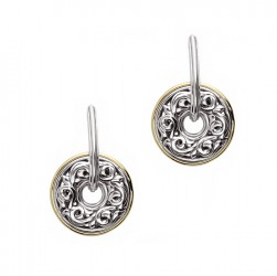 Sterling Silver 14KW 18Kg 15Mm Earrings